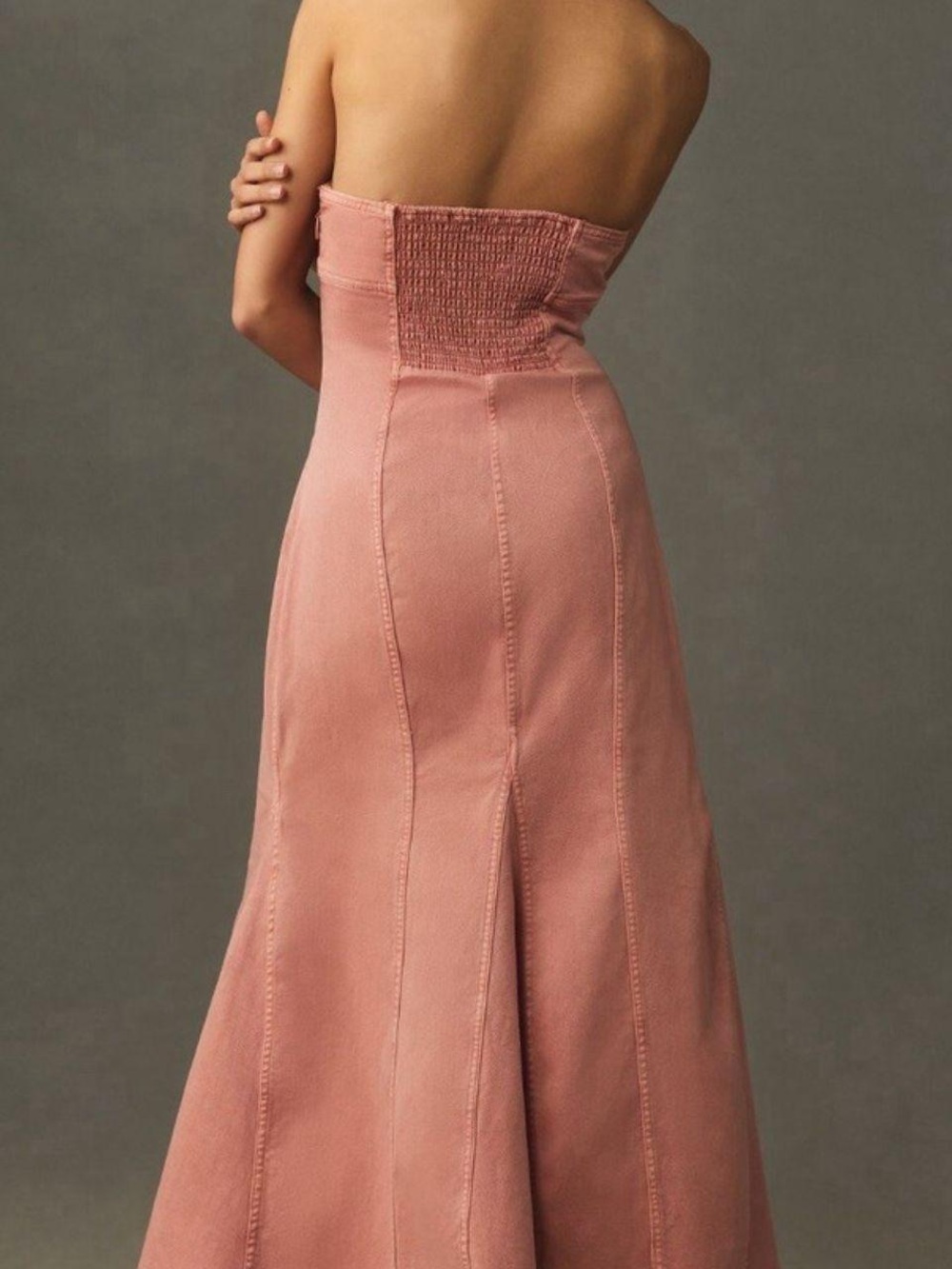 Pilcro Strapless size medium dress coral color Anthropologie - Picture 2 of 12